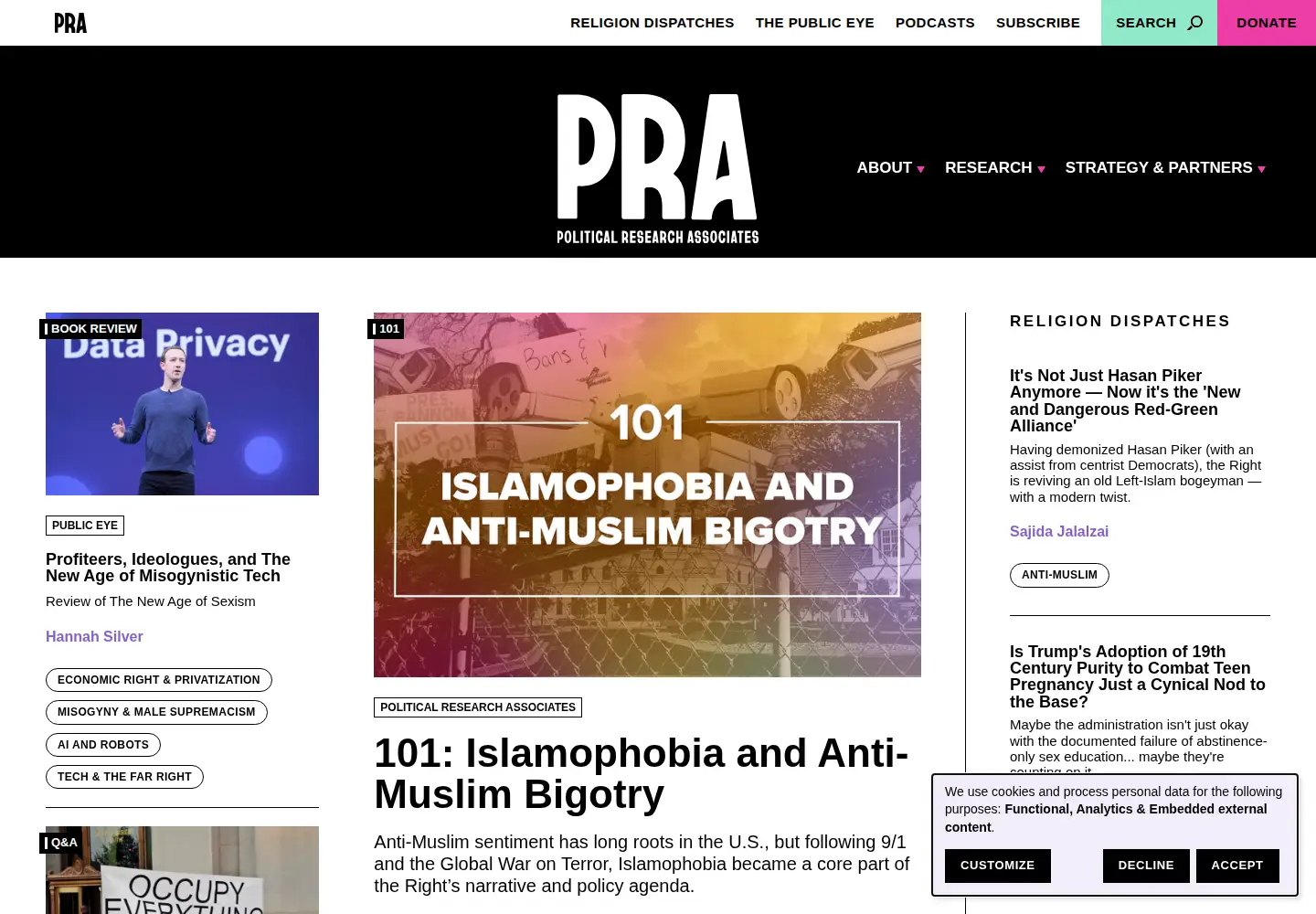 Screenshot of politicalresearch.org