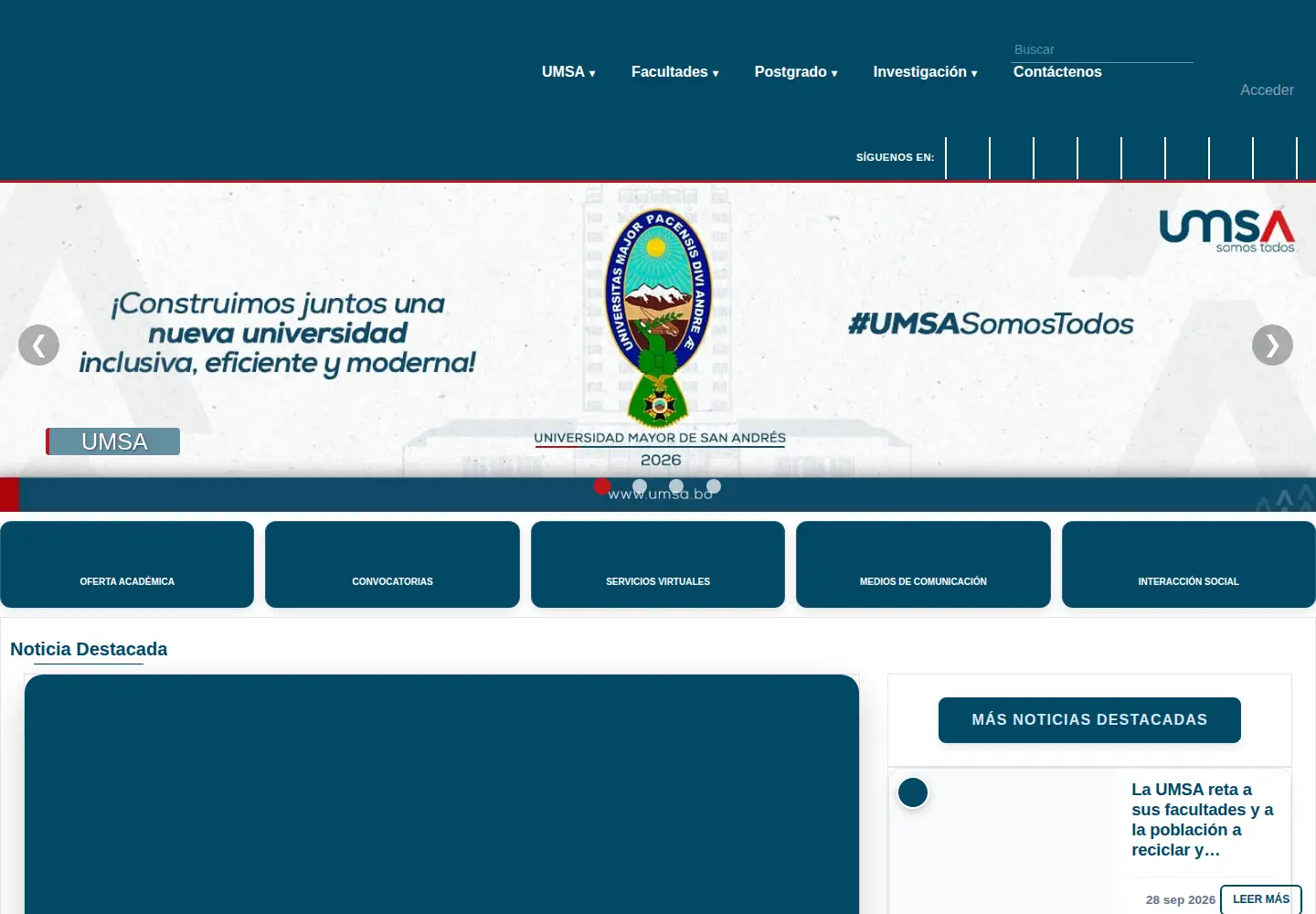 Screenshot of umsa.bo