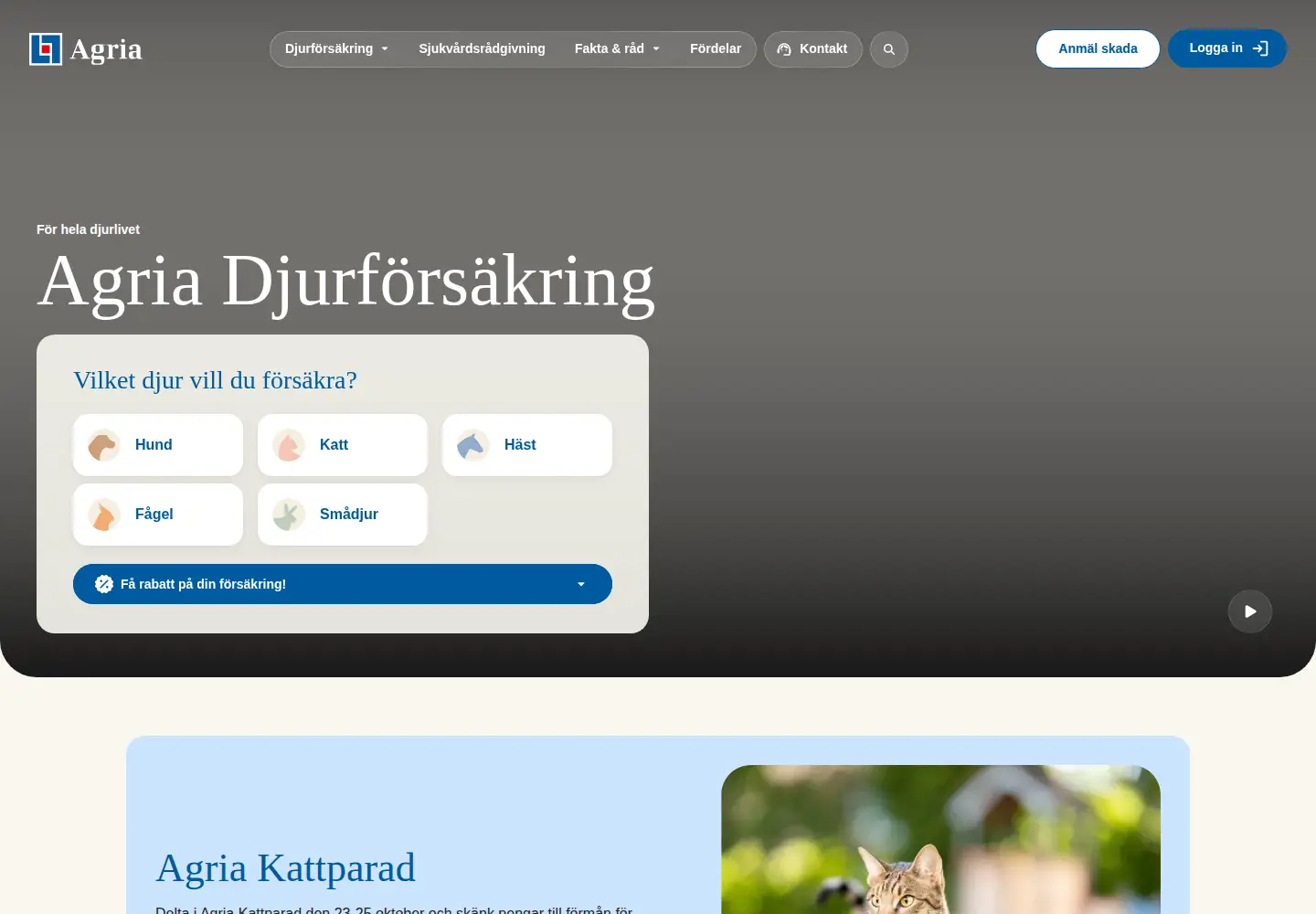 Screenshot of agria.se