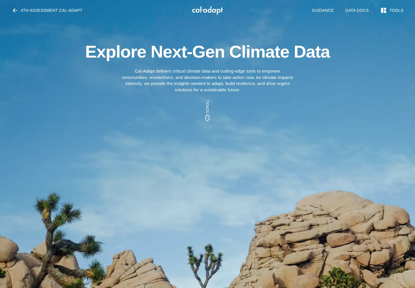 Screenshot of cal-adapt.org