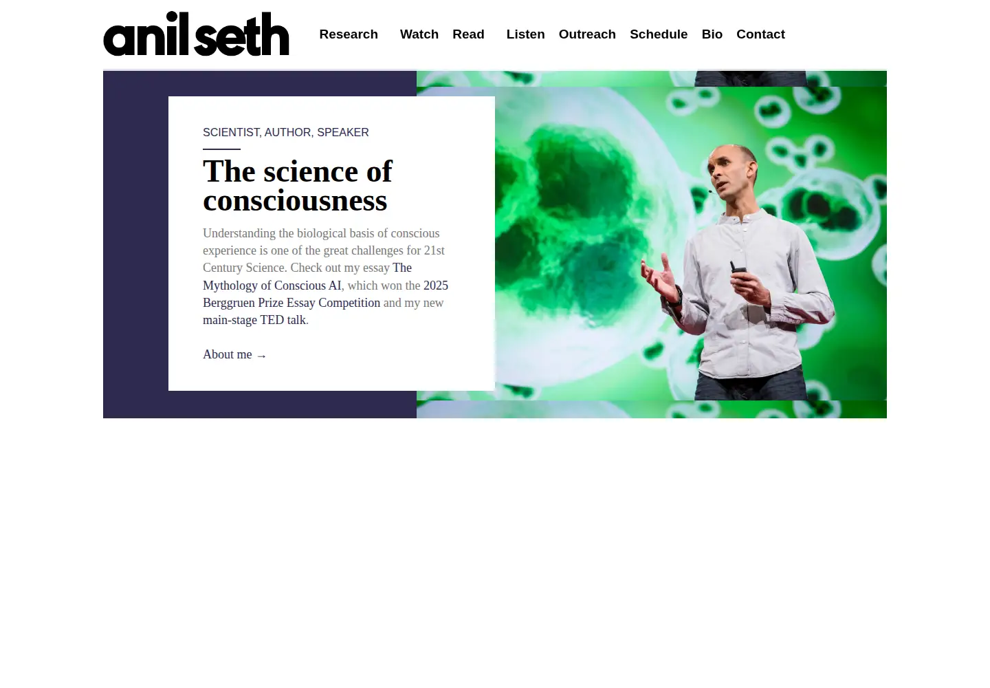 Screenshot of anilseth.com