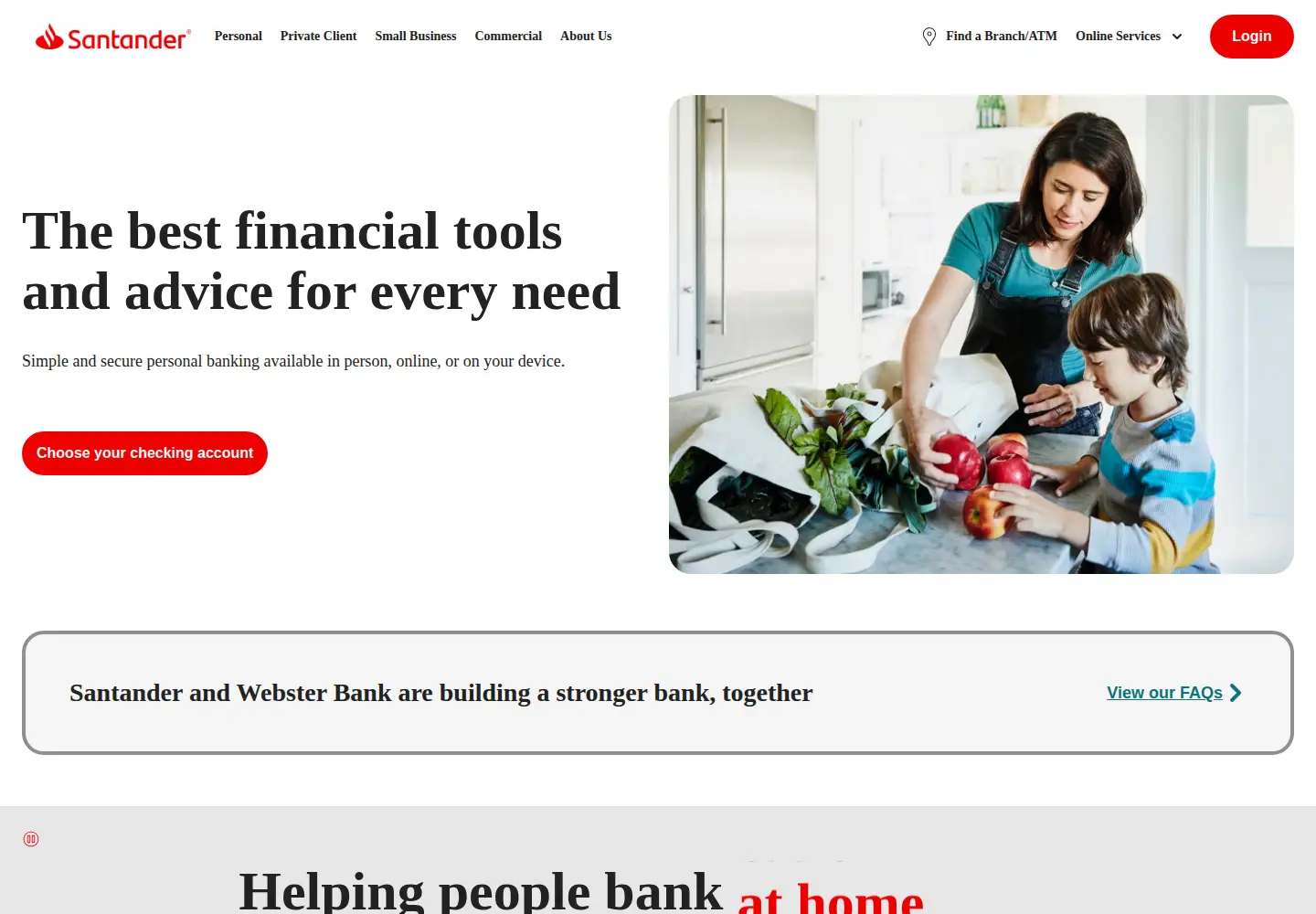 Screenshot of santanderbank.com
