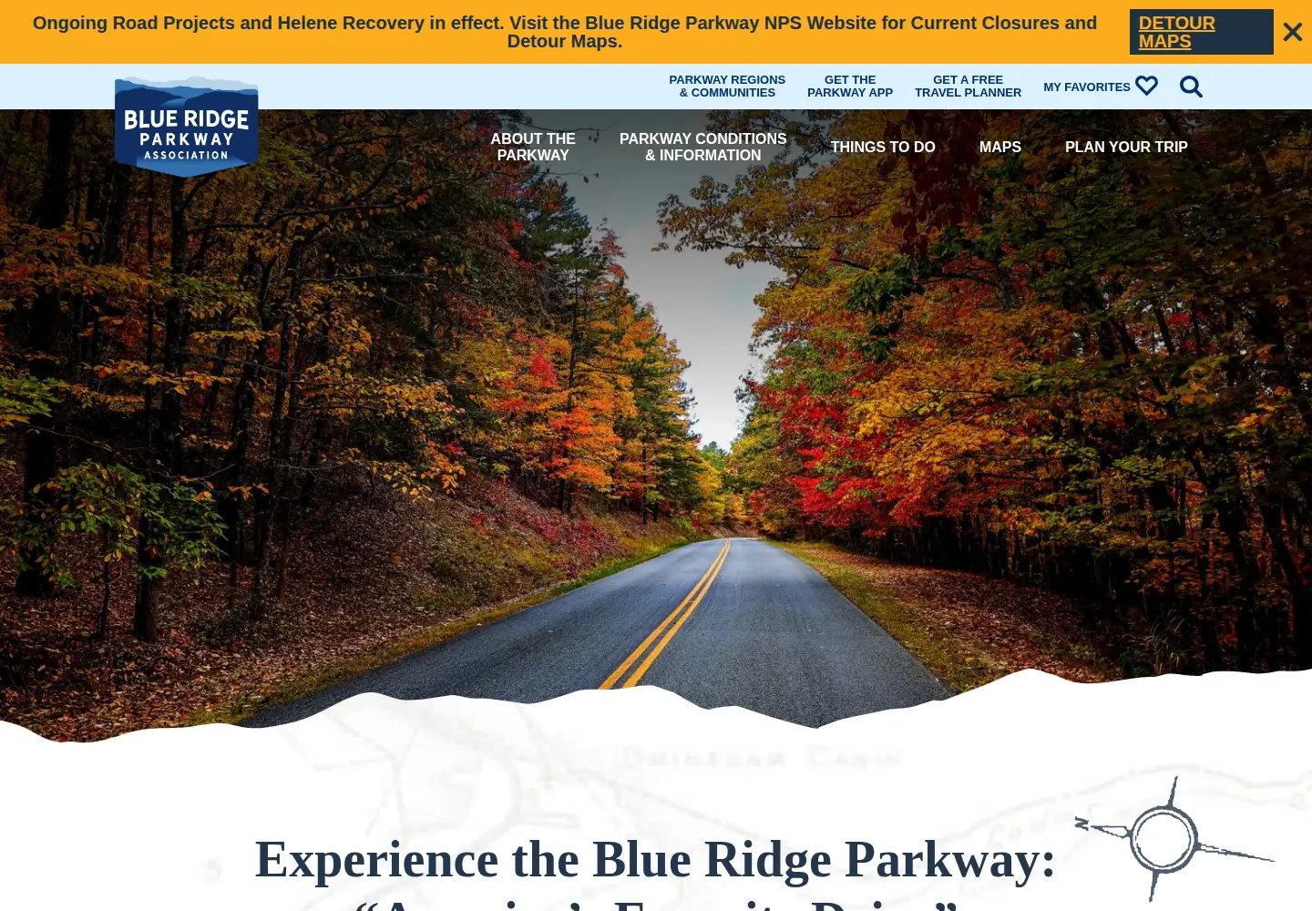 Screenshot of blueridgeparkway.org
