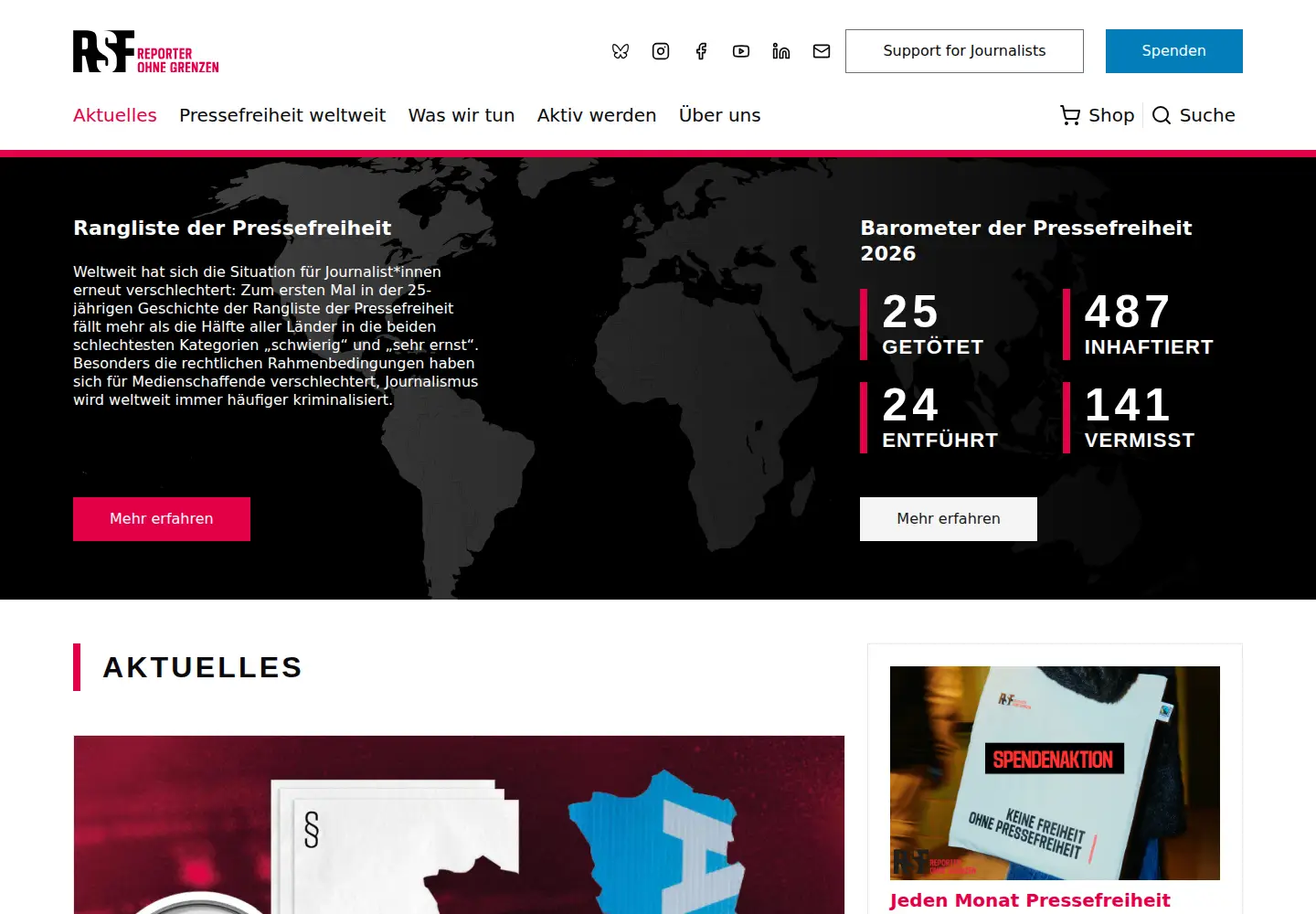 Screenshot of reporter-ohne-grenzen.de