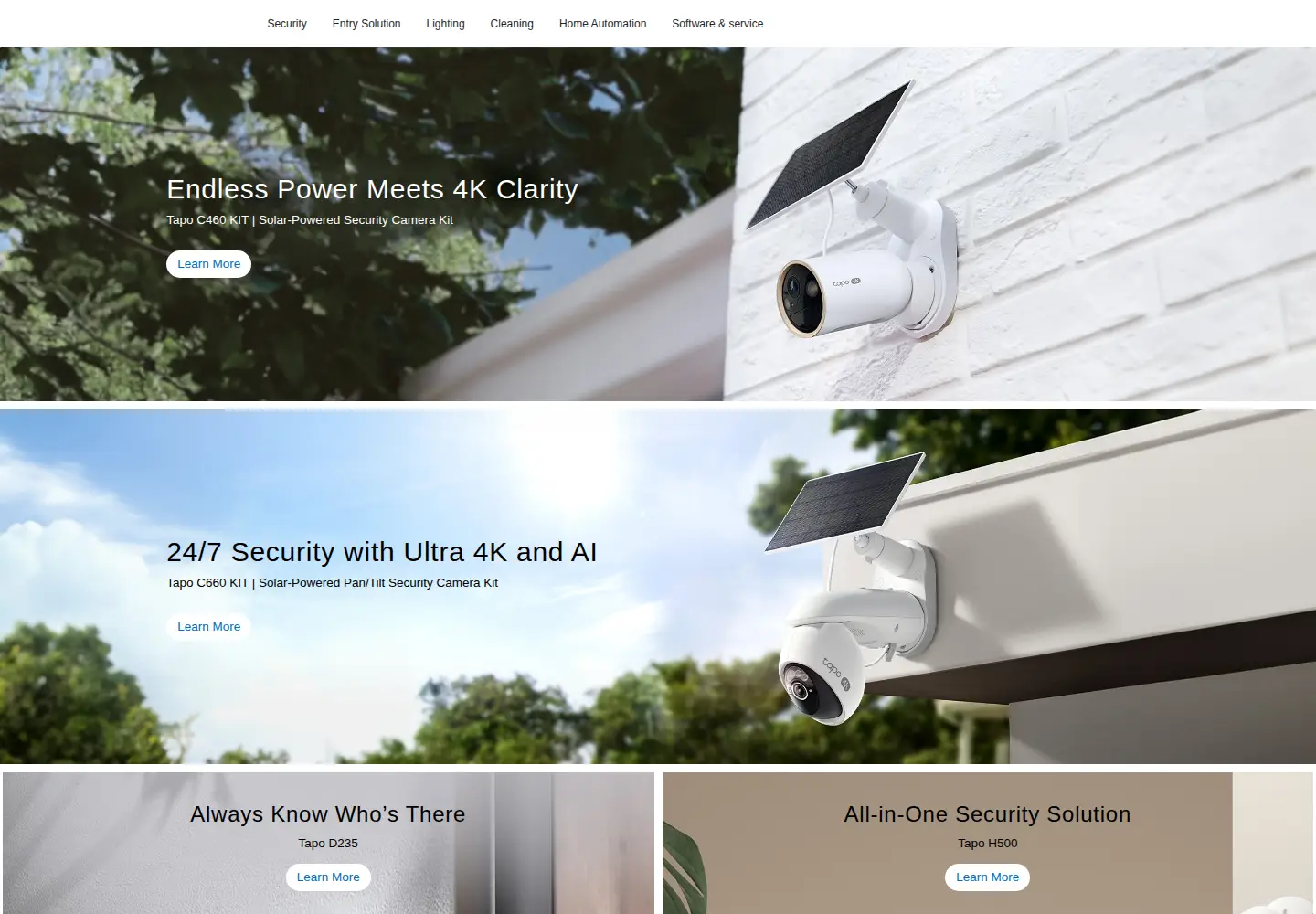 Screenshot of tapo.com