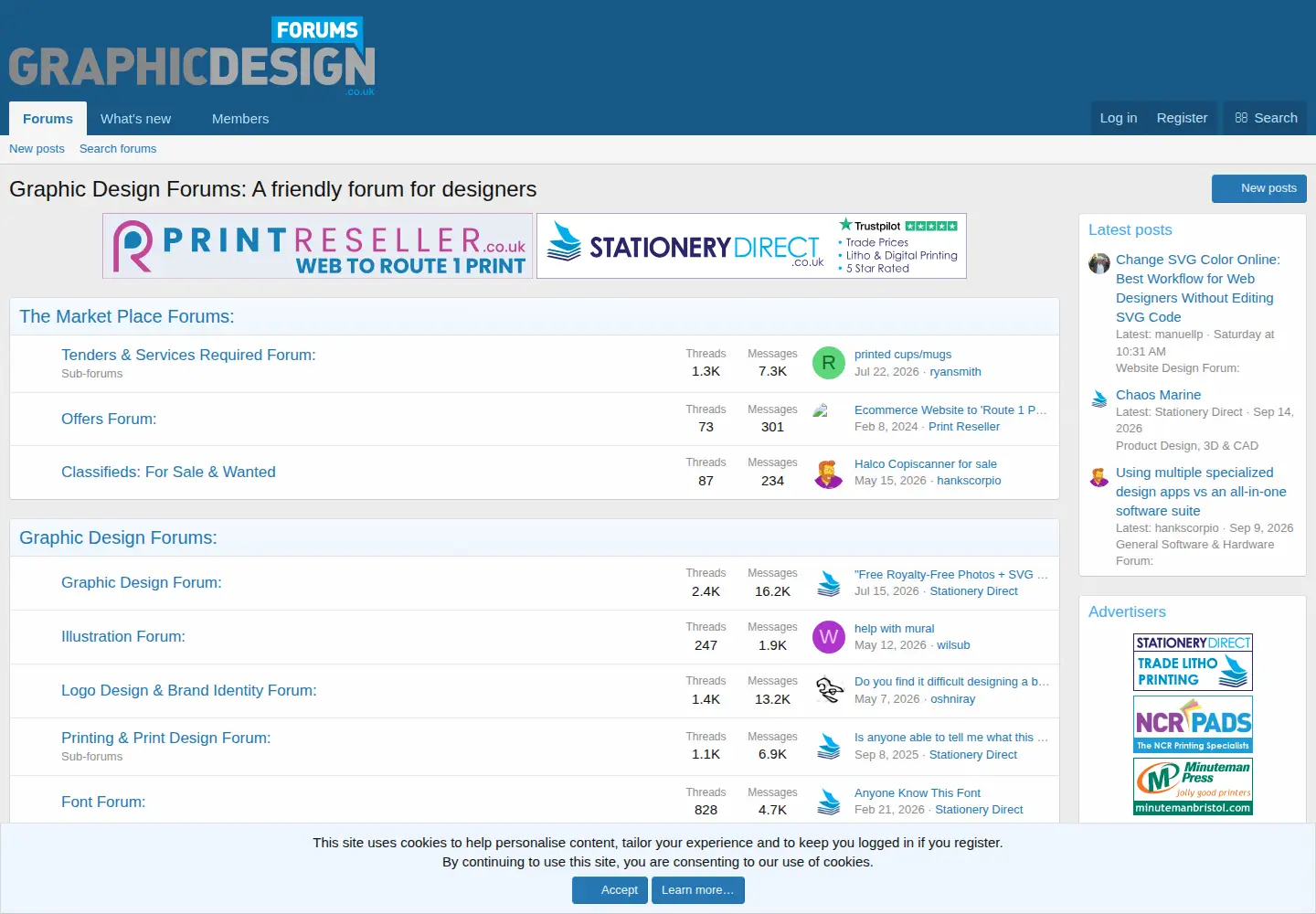 Screenshot of graphicdesignforums.co.uk