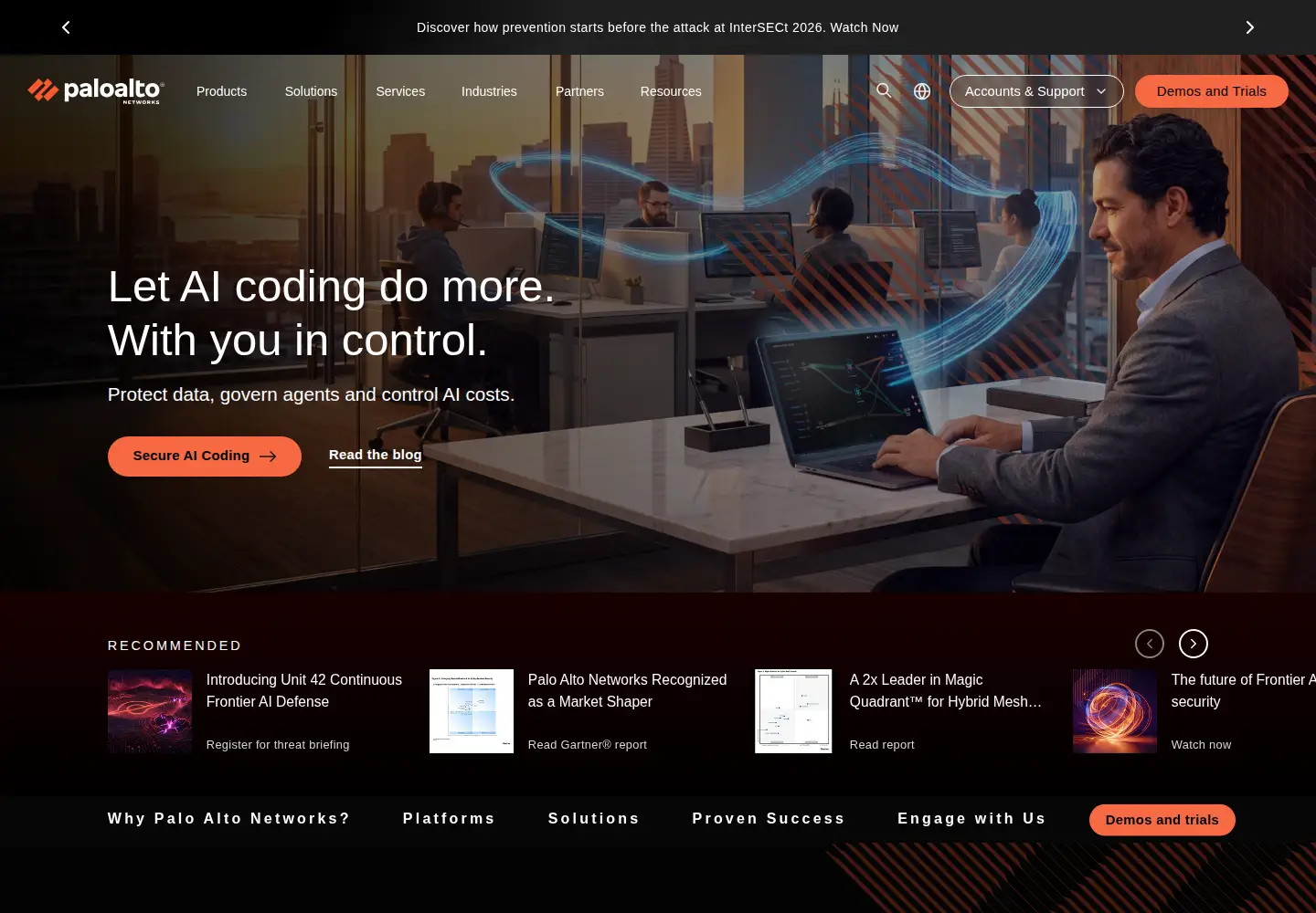 Screenshot of paloaltonetworks.com