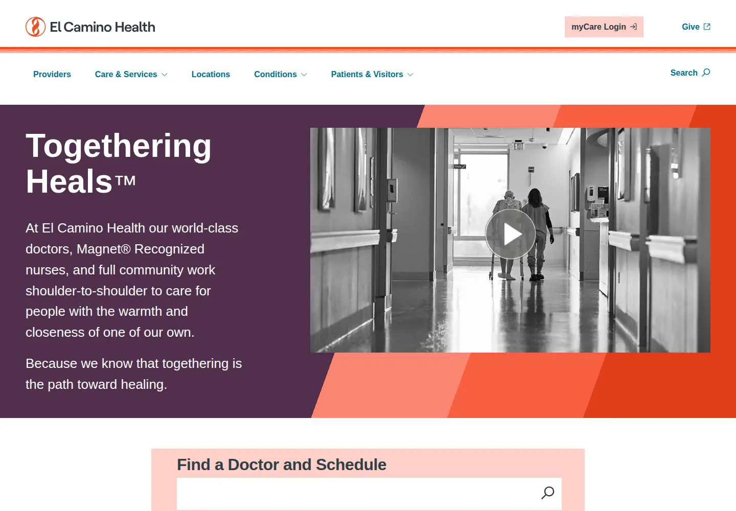 Screenshot of elcaminohospital.org