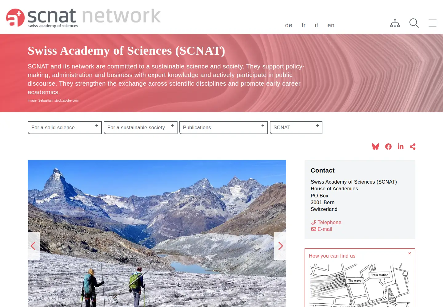 Screenshot of scnat.ch