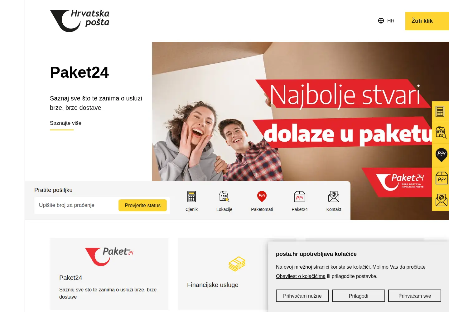 Screenshot of posta.hr