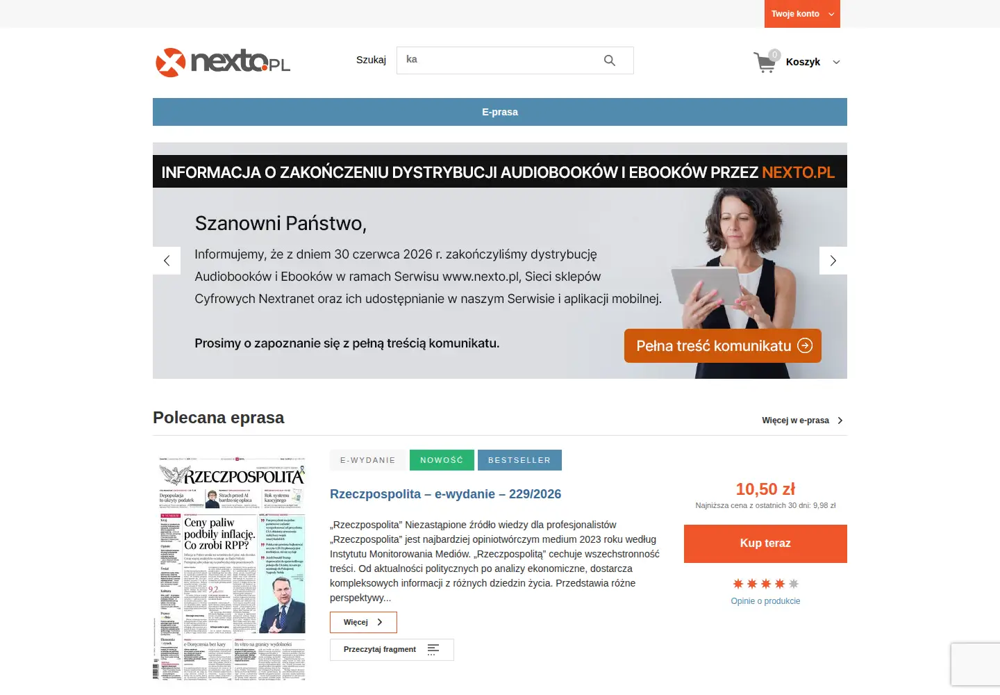 Screenshot of nexto.pl