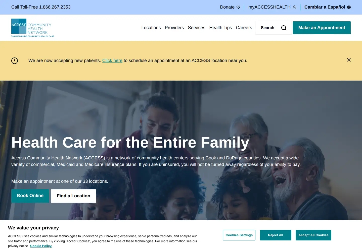 Screenshot of achn.net