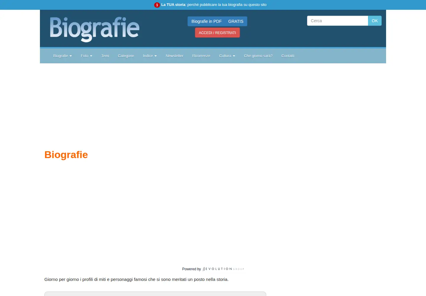 Screenshot of biografieonline.it