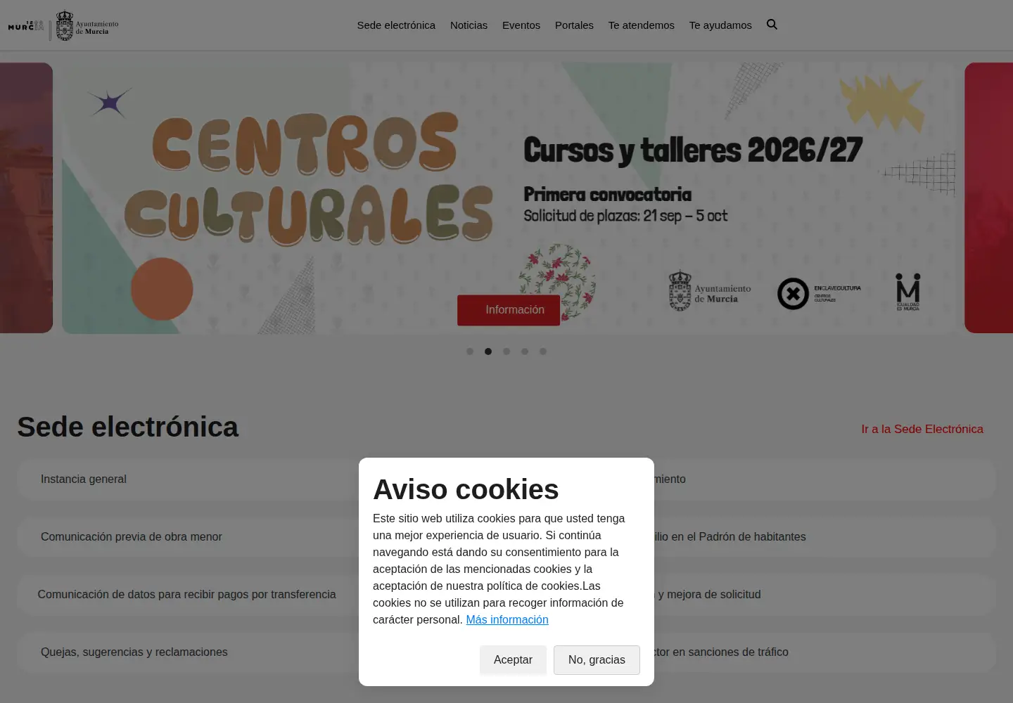 Screenshot of murcia.es