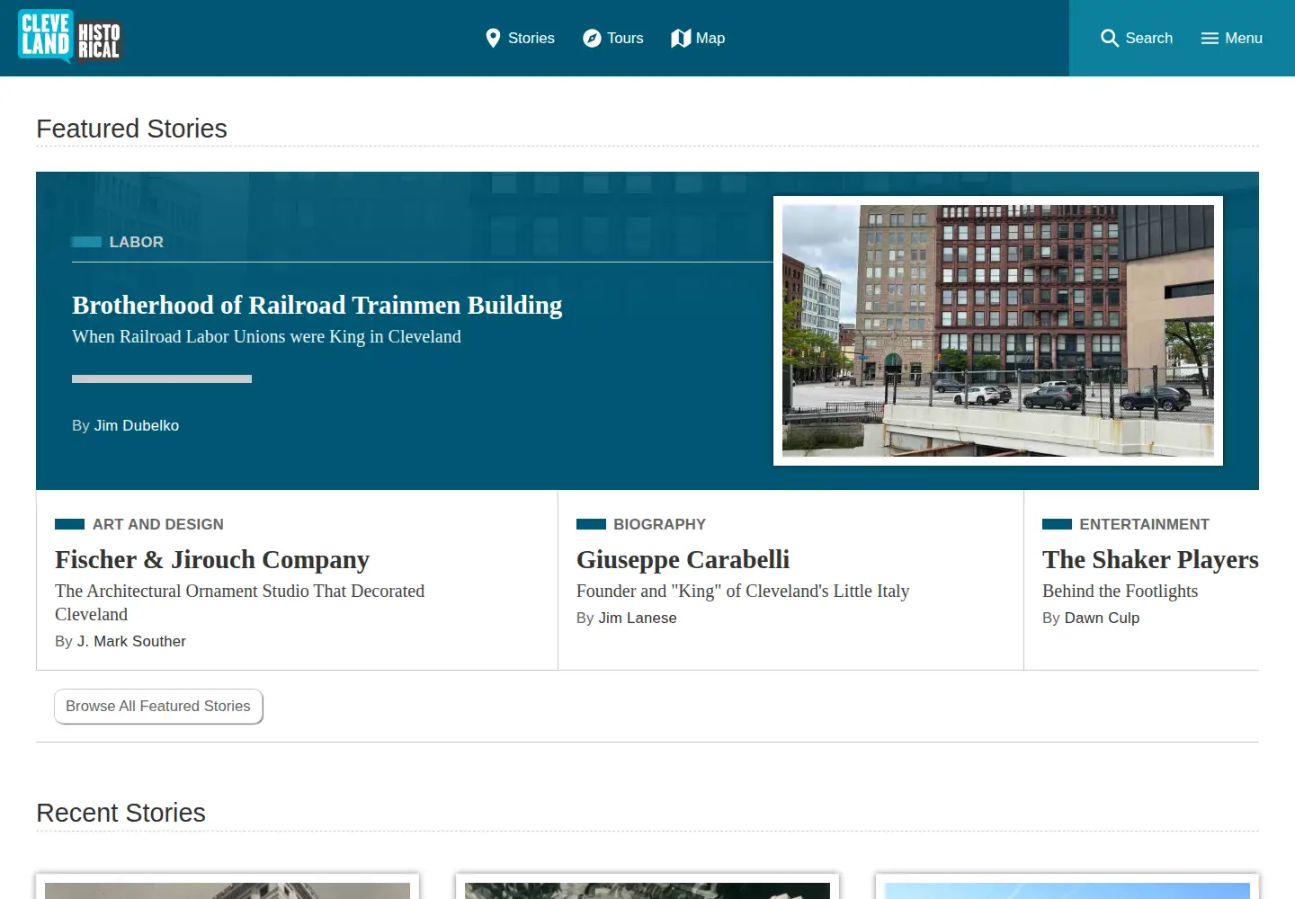 Screenshot of clevelandhistorical.org