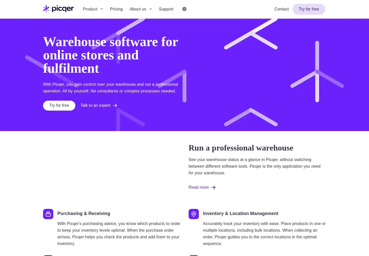 Screenshot of picqer.com