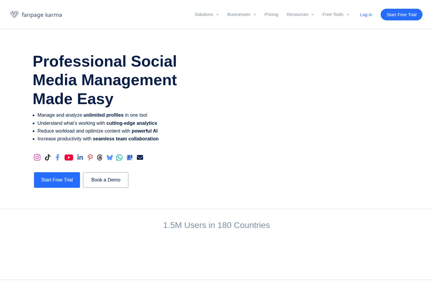 Screenshot of fanpagekarma.com