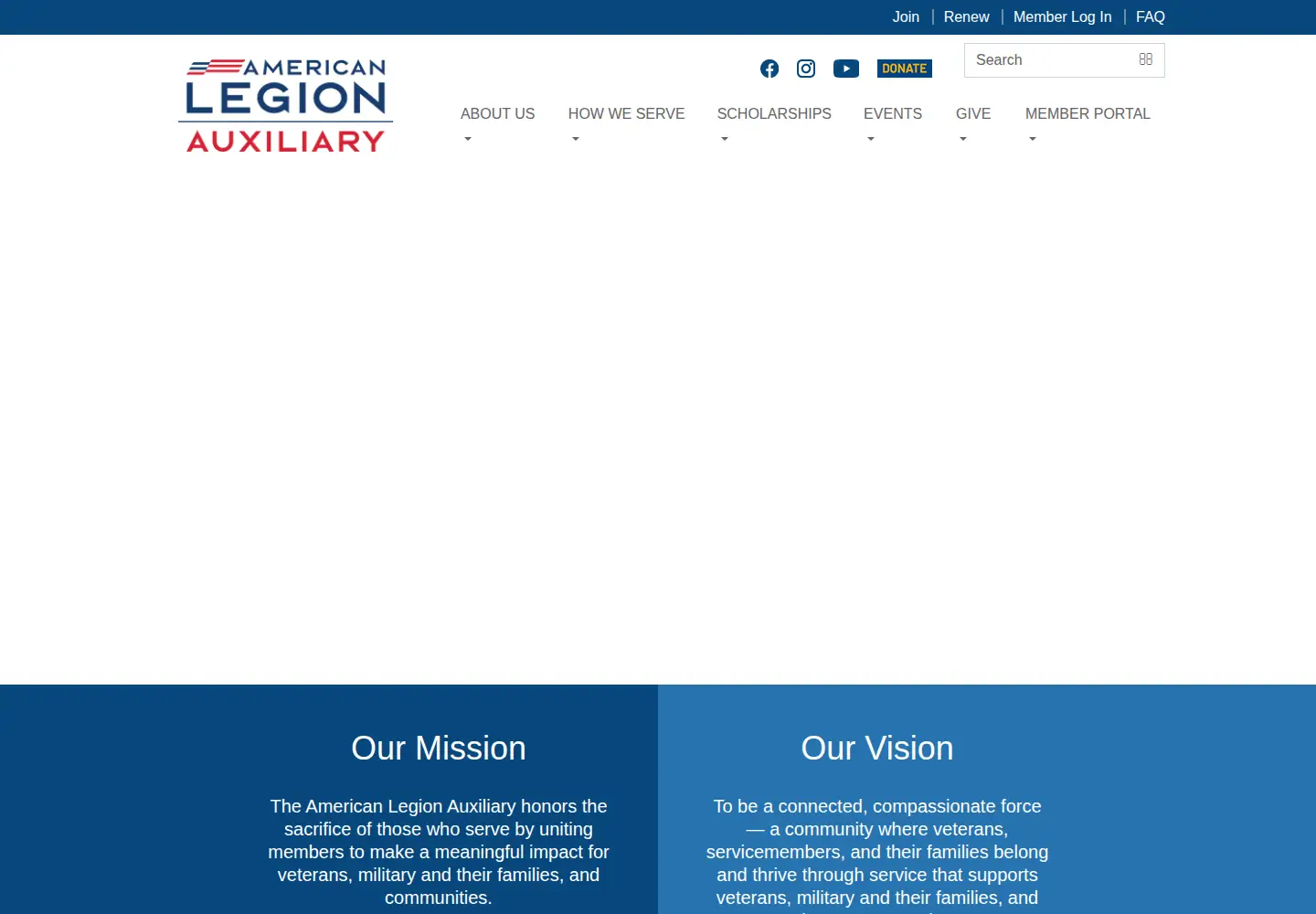 Captured homepage of legion-aux.org in the current scan