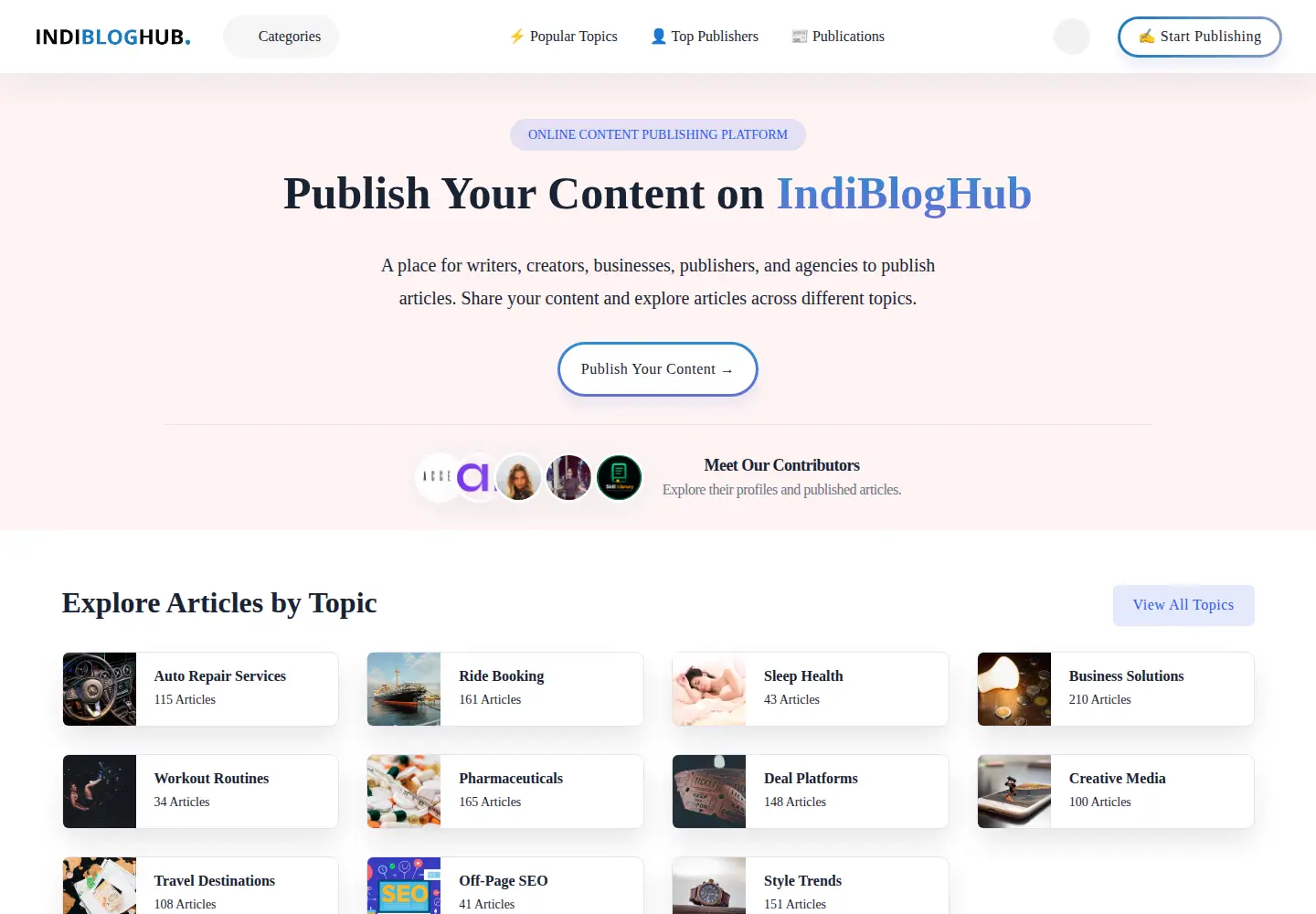 Screenshot of indibloghub.com