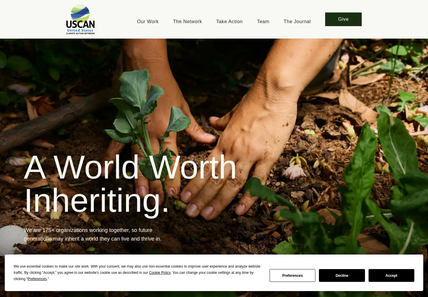 Screenshot of usclimatenetwork.org
