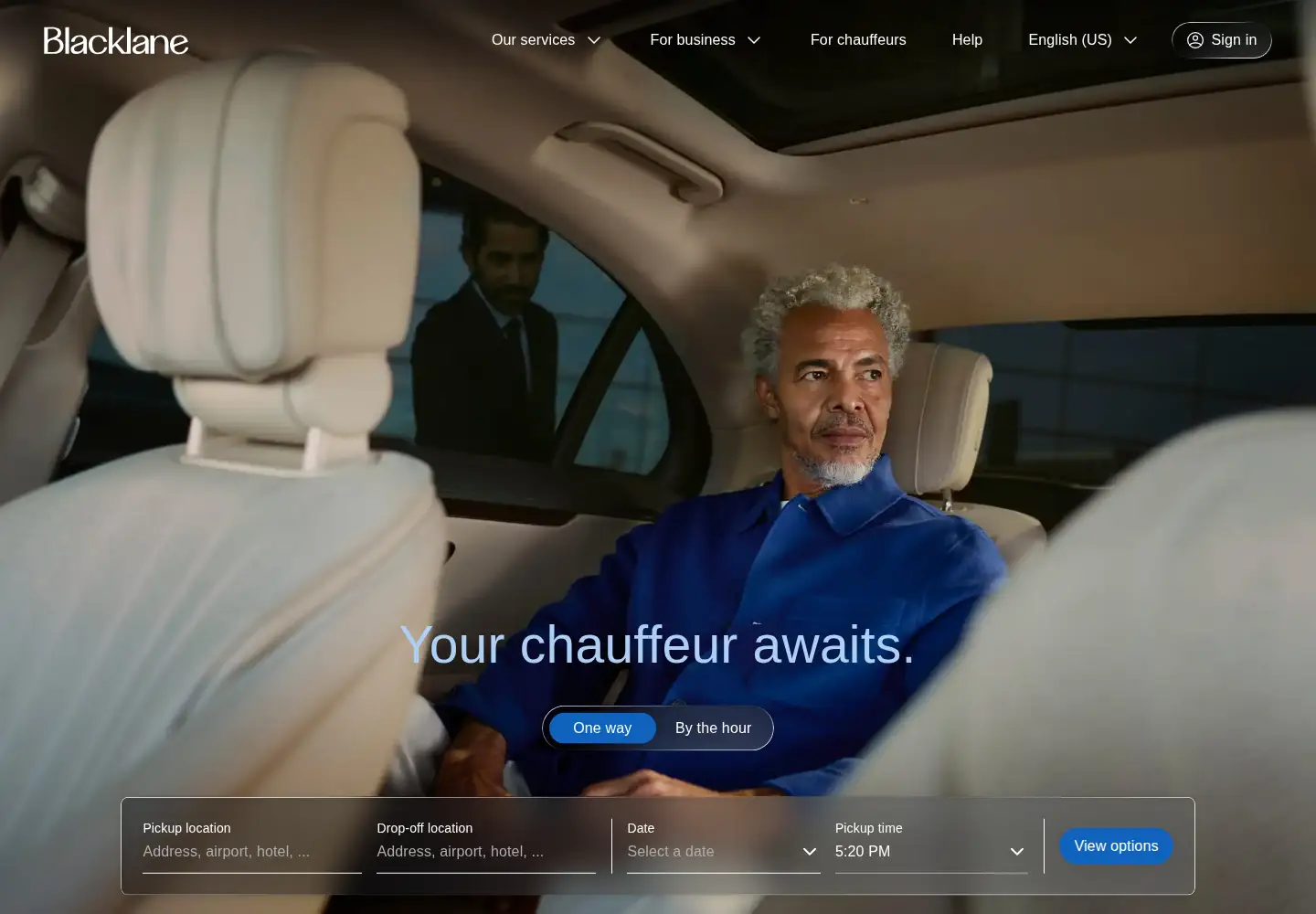 Screenshot of blacklane.com
