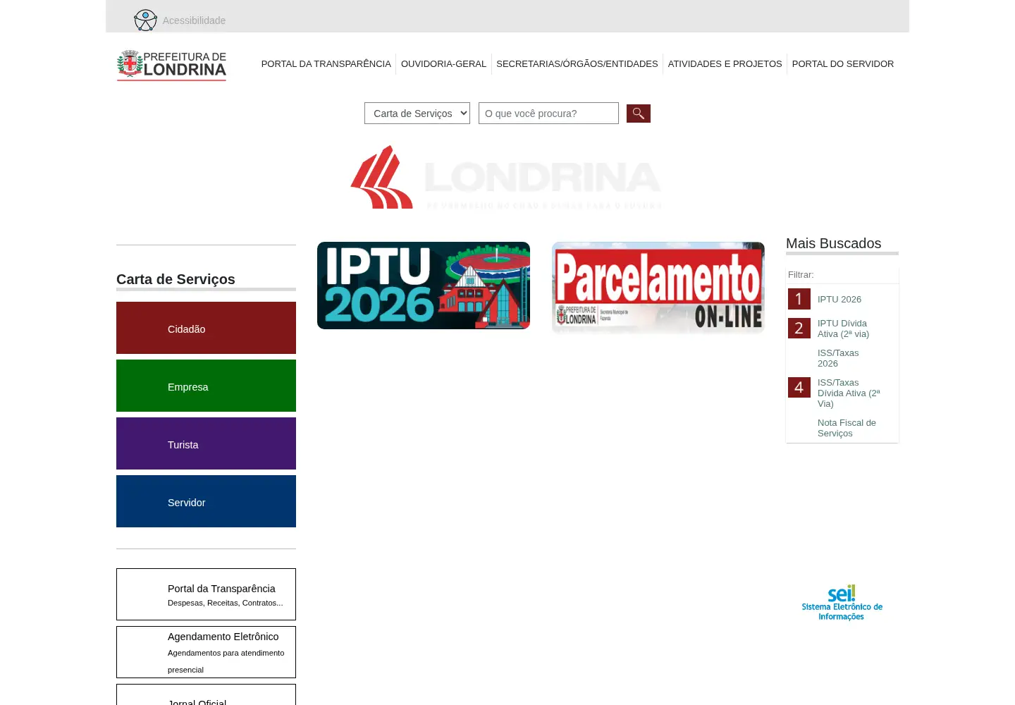 Screenshot of londrina.pr.gov.br