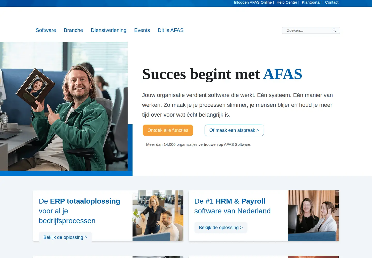 Screenshot of afas.nl