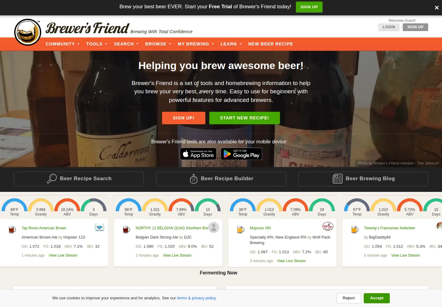 Screenshot of brewersfriend.com