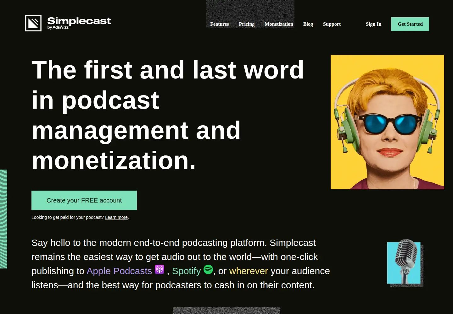 Screenshot of simplecast.com