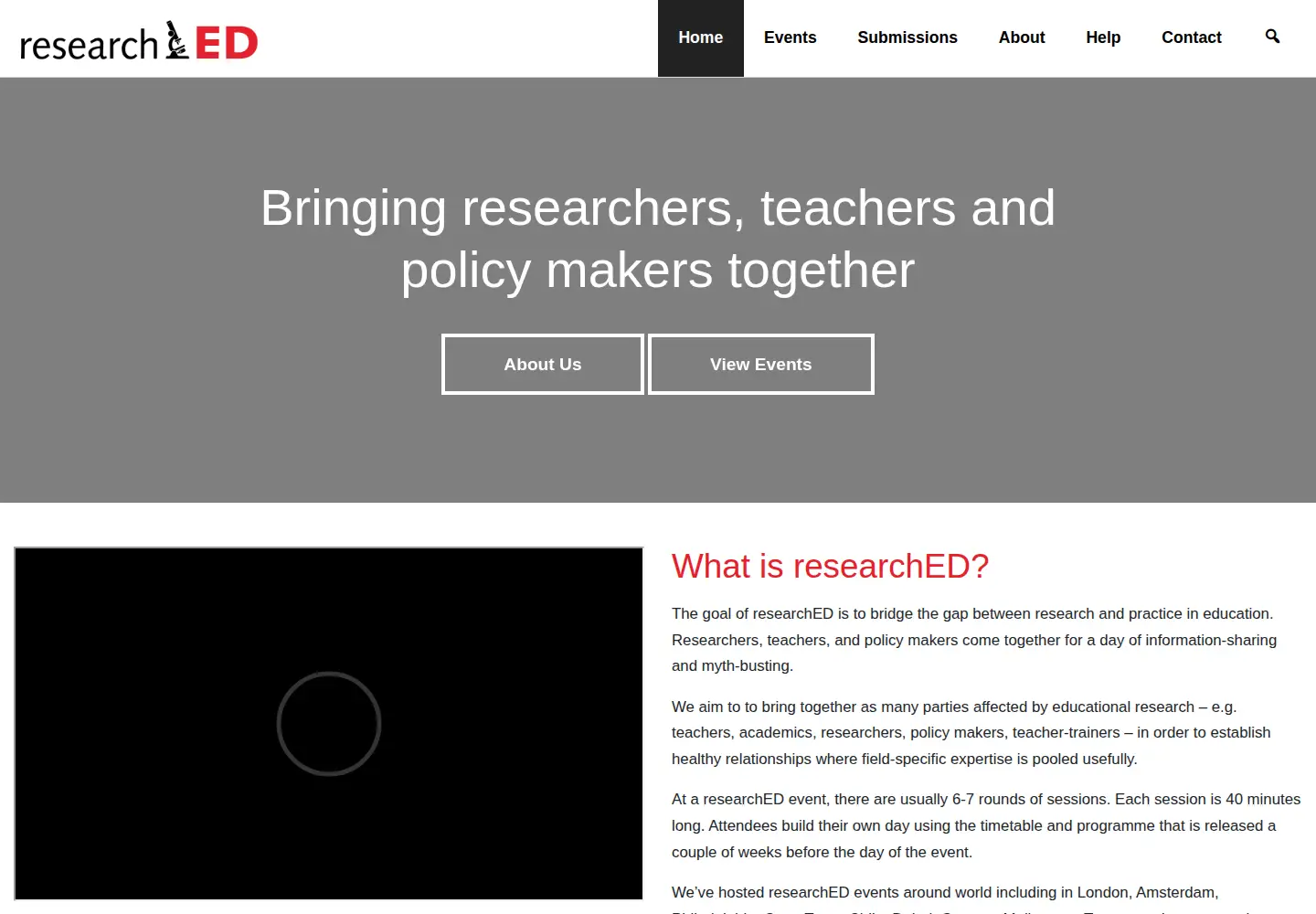 Screenshot of researched.org.uk