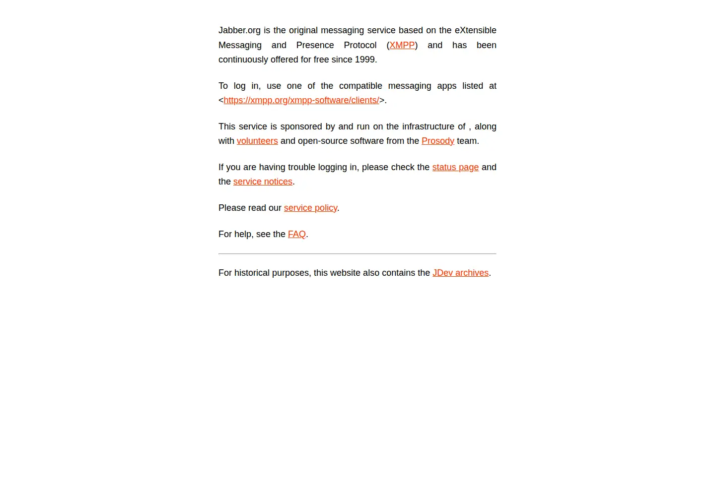 Screenshot of jabber.org