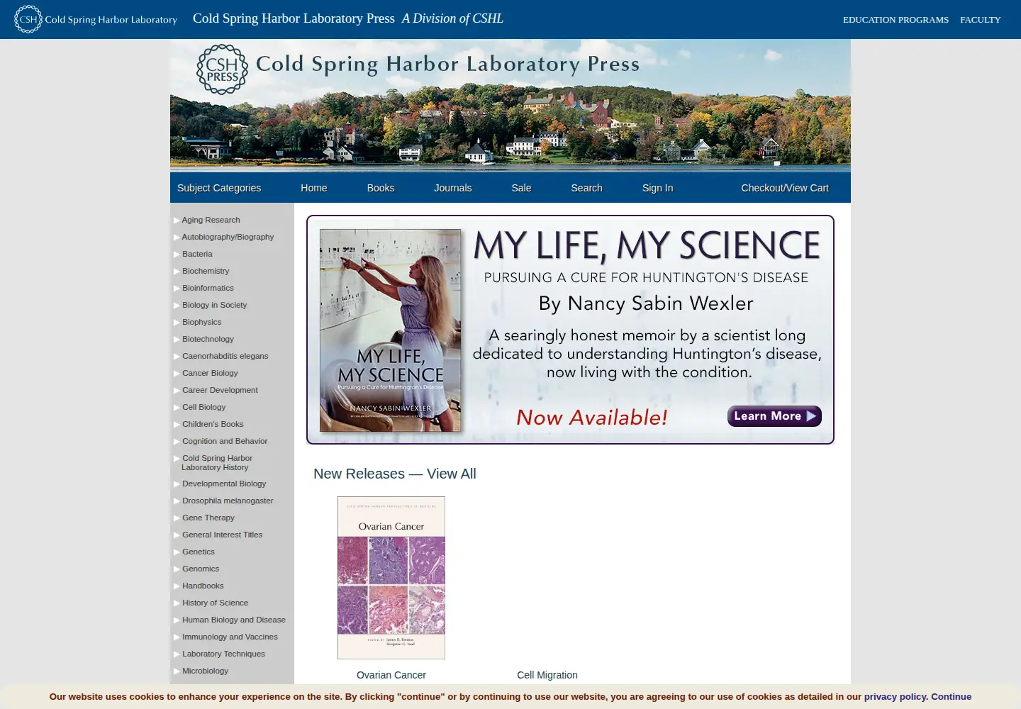 Screenshot of cshlpress.com