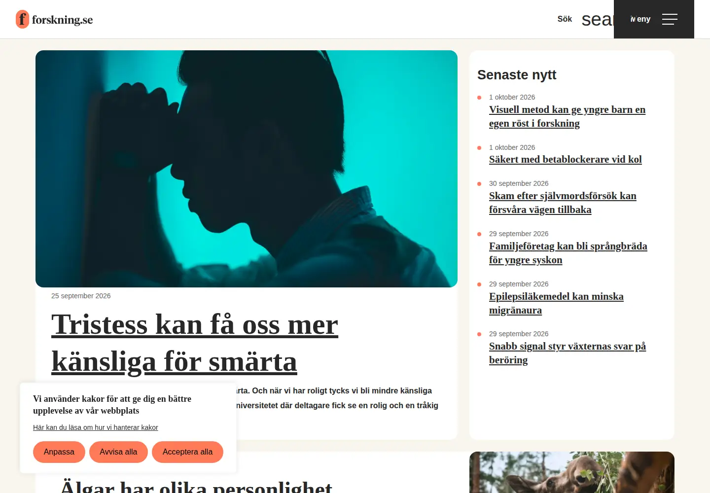 Screenshot of forskning.se