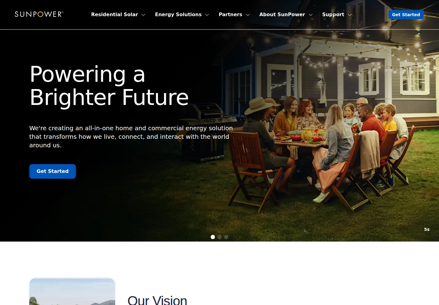 Screenshot of sunpower.com