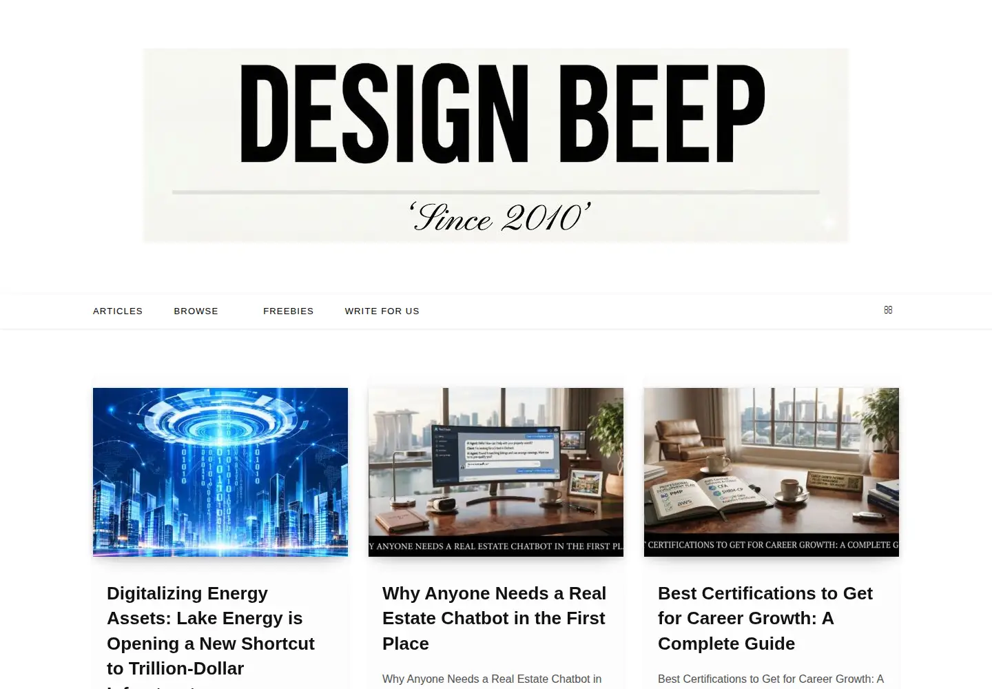 Screenshot of designbeep.com