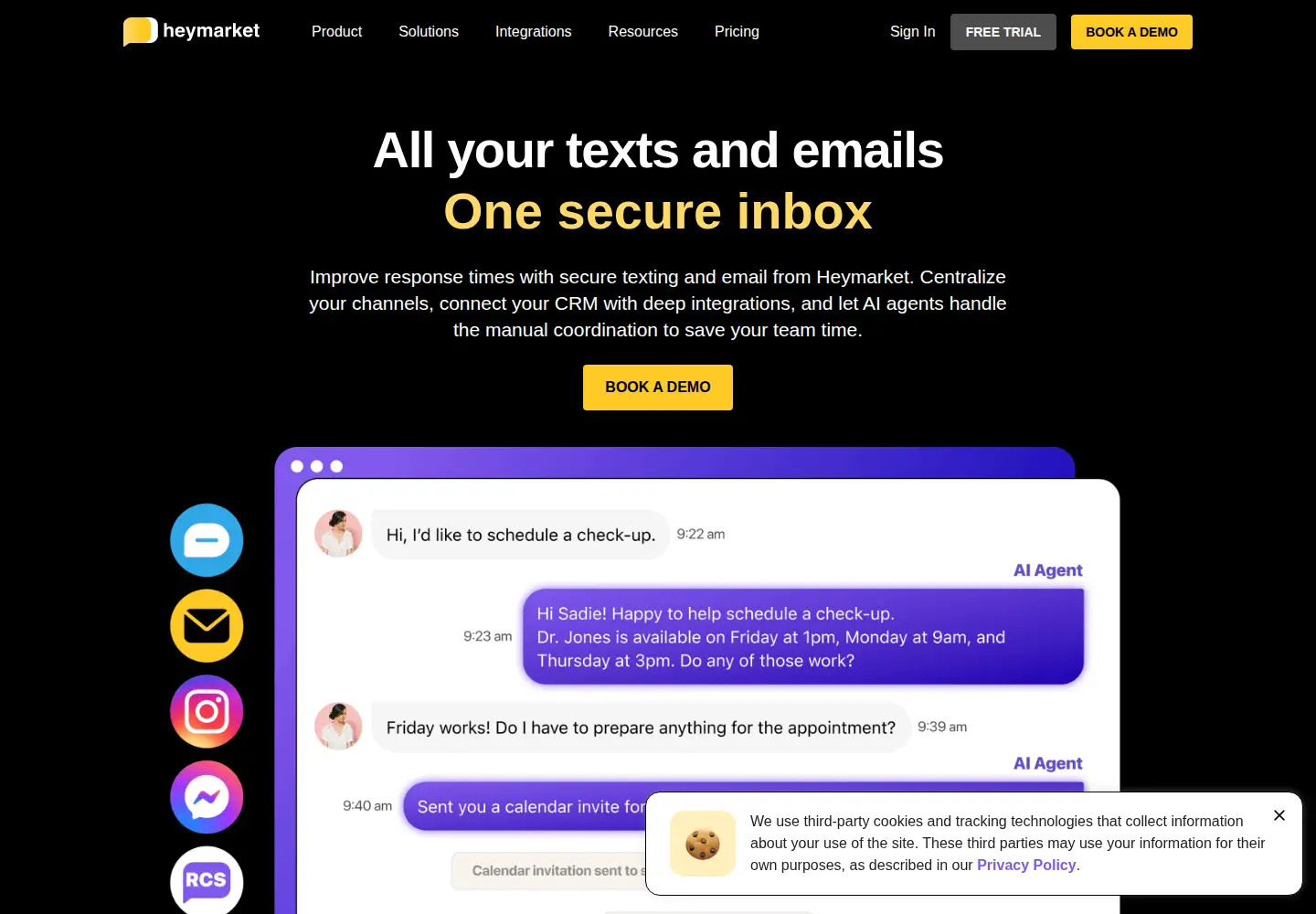 Screenshot of heymarket.com
