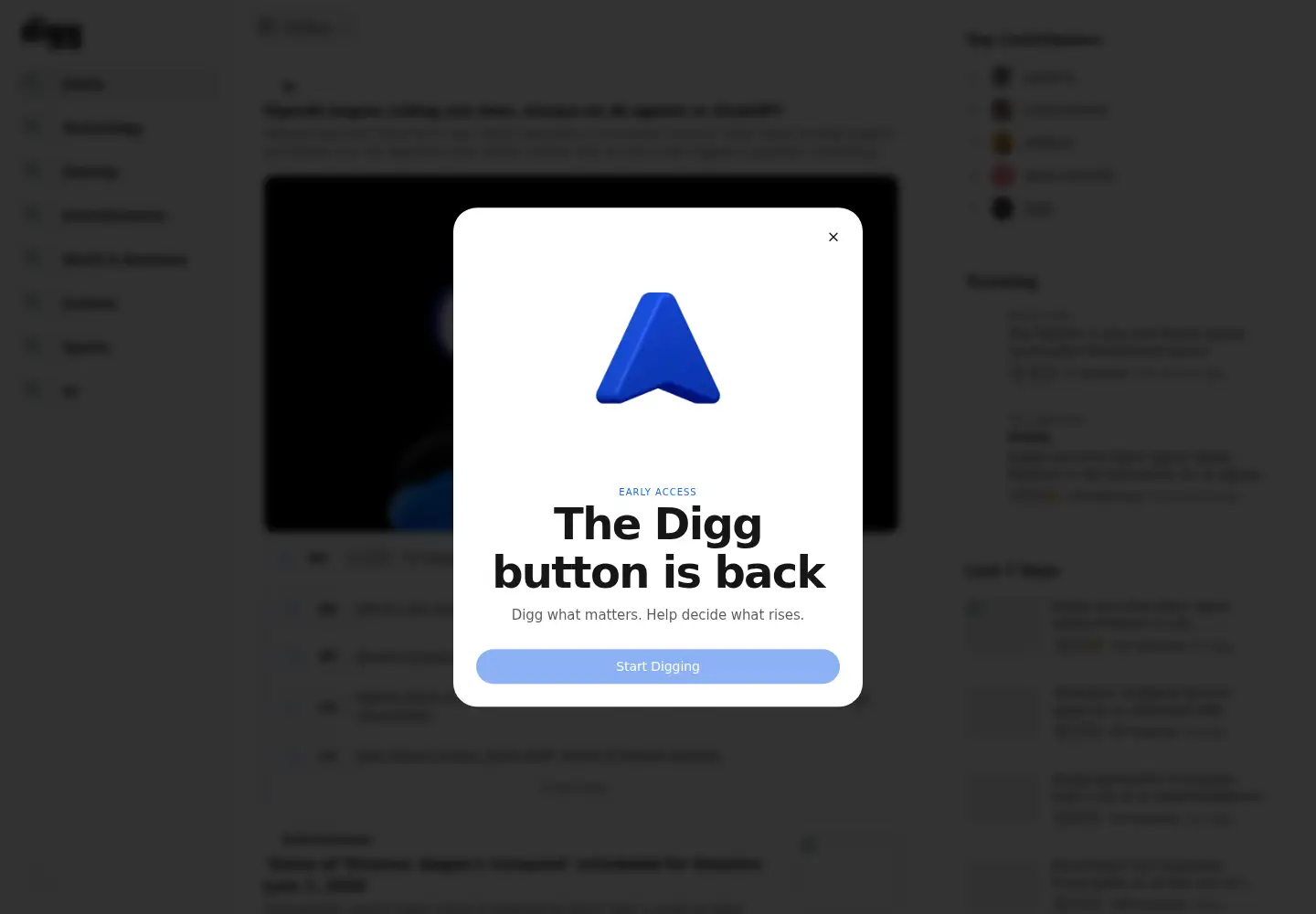 Screenshot of digg.com