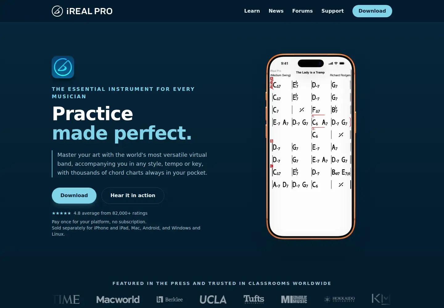 Screenshot of irealpro.com