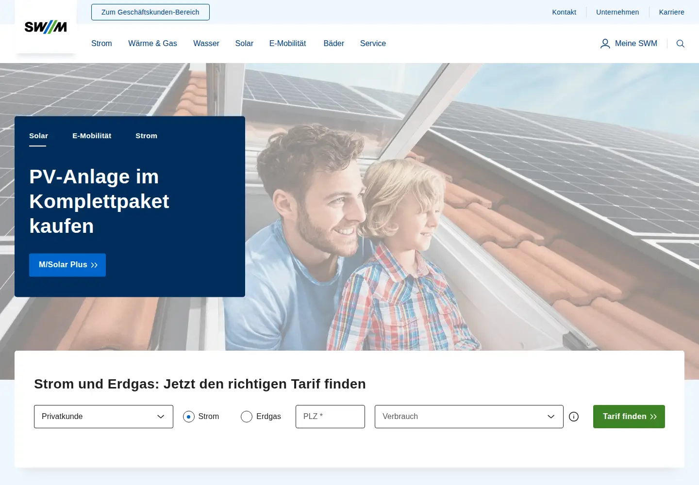 Screenshot of swm.de
