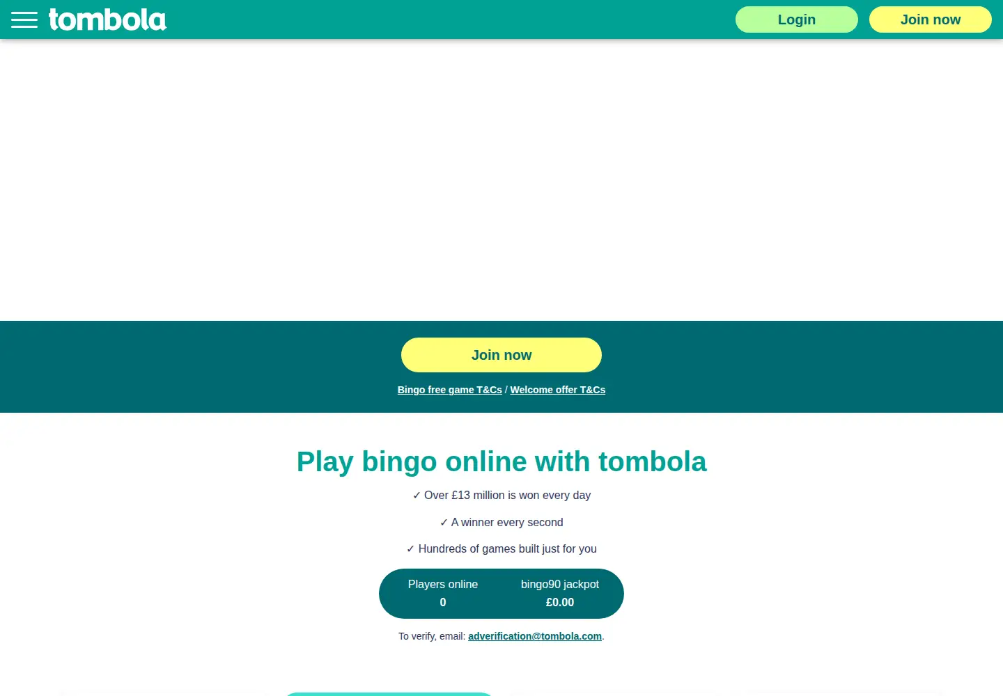 Screenshot of tombola.co.uk