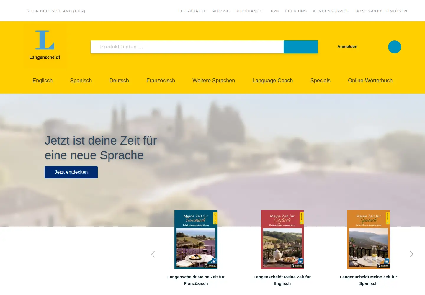 Screenshot of langenscheidt.de