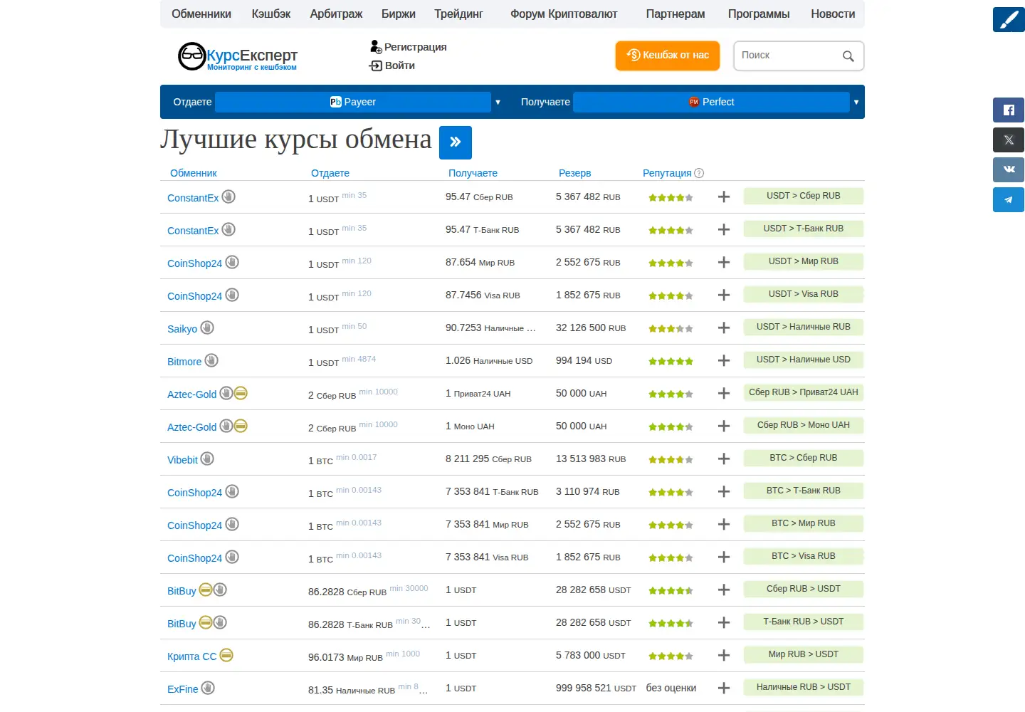 Screenshot of kurs.expert