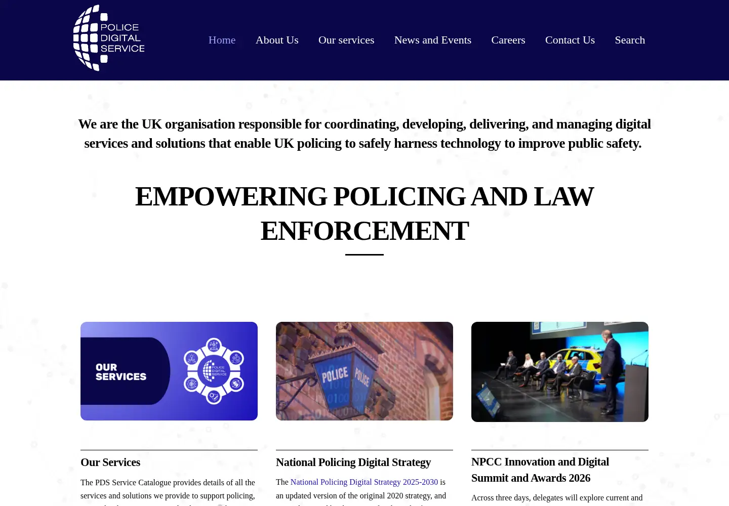 Screenshot of pds.police.uk
