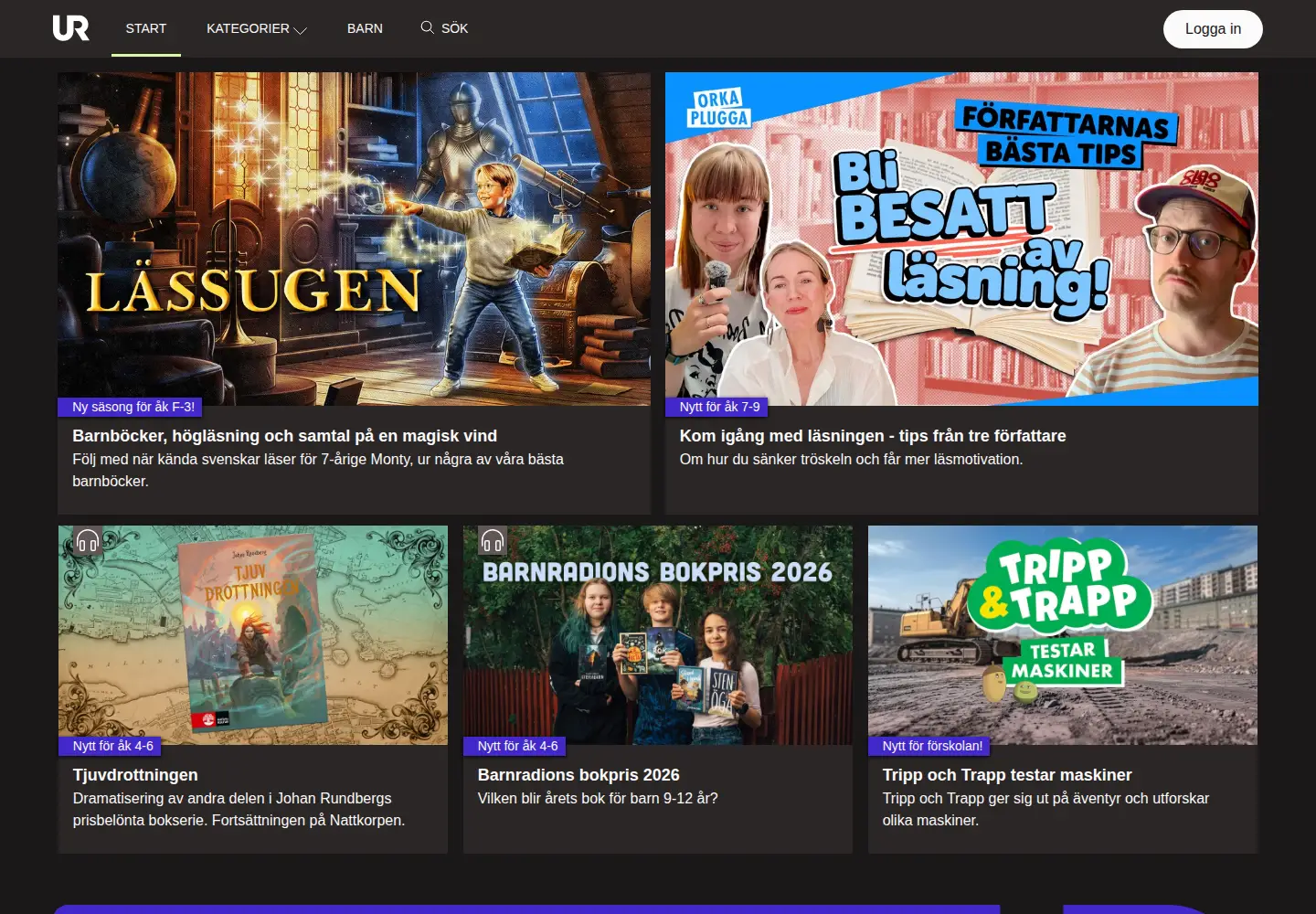 Screenshot of urplay.se