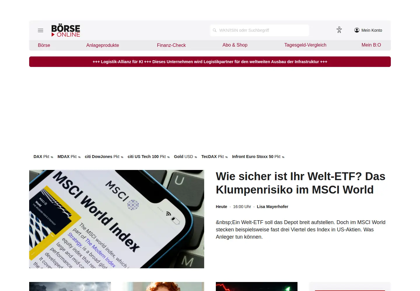 Screenshot of boerse-online.de