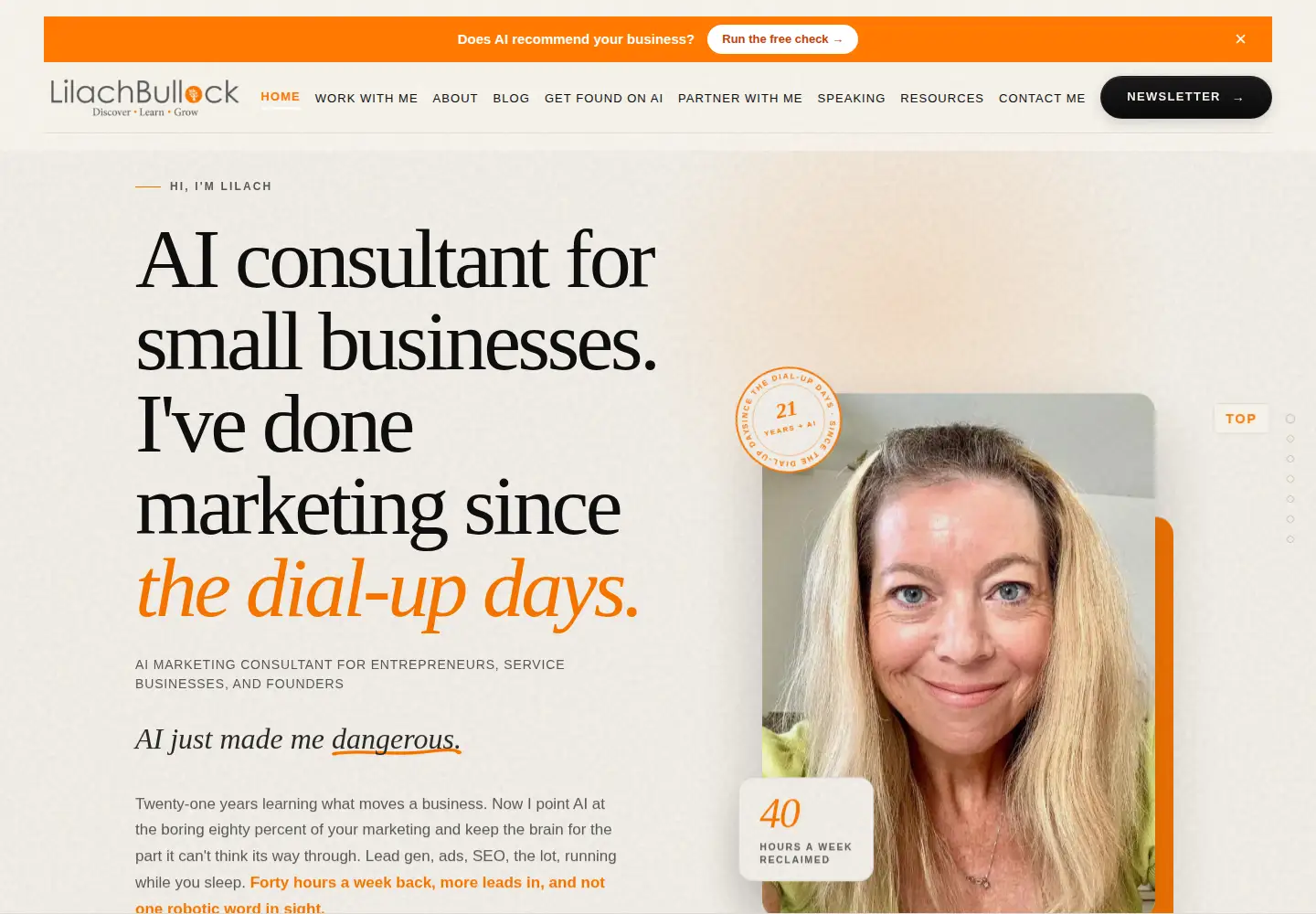 Screenshot of lilachbullock.com