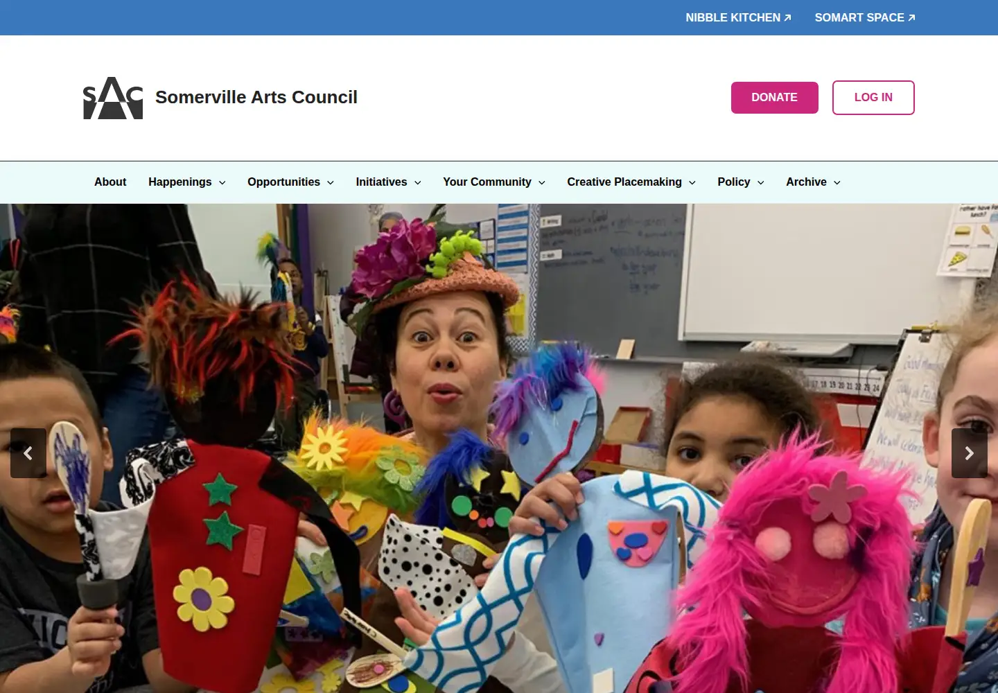 Screenshot of somervilleartscouncil.org