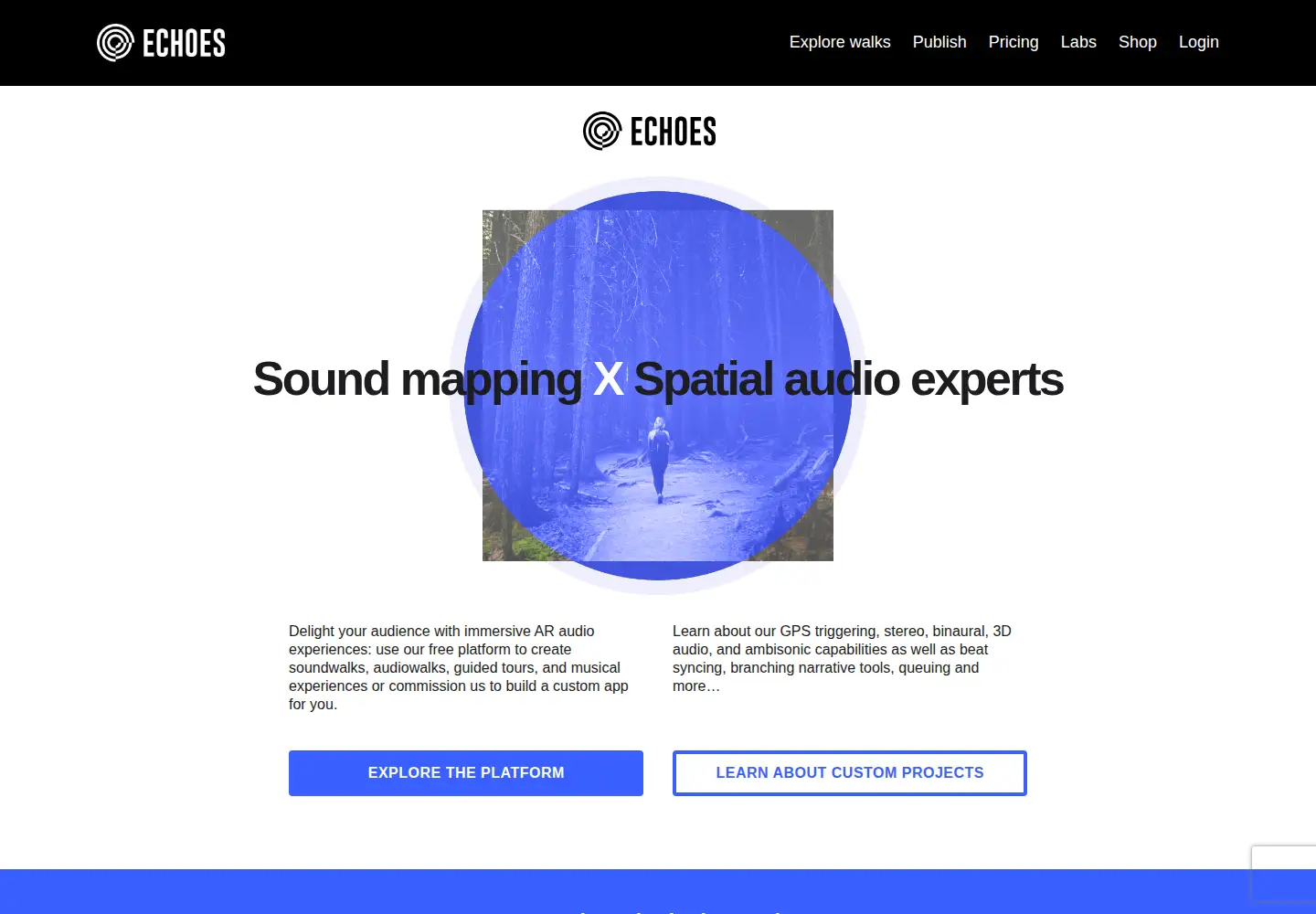 Screenshot of echoes.xyz