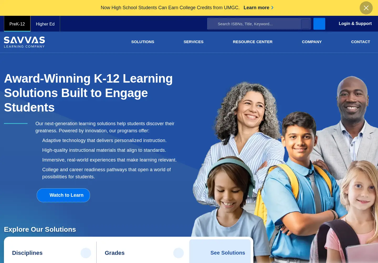 Screenshot of savvas.com