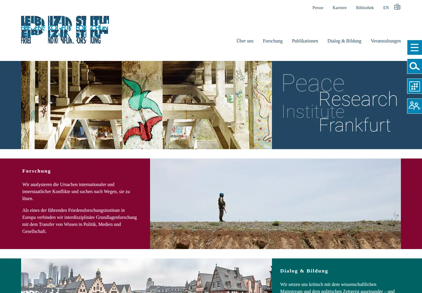 Screenshot of prif.org